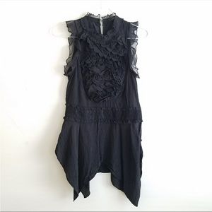 BCBGMaxazaria Lyric Lacey Black Tank